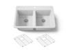 33" top-mount double-bowl kitchen sink