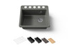 25" undermount single-bowl workstation kitchen sink