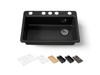 33" undermount single-bowl workstation kitchen sink