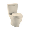 Two Piece Elongated Dual Flush Toilet with Dual-Max 1.6 or .9 GPF Flush - Seat Not Included in Bone