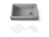 34" undermount single-bowl farmhouse kitchen sink with faceted design