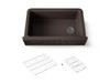 34" undermount single-bowl farmhouse kitchen sink with faceted design