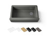 35-3/4" undermount single-bowl farmhouse workstation kitchen sink