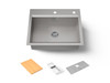27" top-/undermount single-bowl workstation kitchen sink