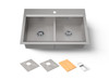 Smart Divide(R) 33" top-/undermount double-bowl workstation kitchen sink