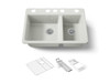 33" undermount double-bowl workstation kitchen sink