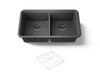 33-1/2" undermount double-bowl kitchen sink