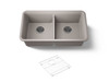 33-1/2" undermount double-bowl kitchen sink