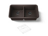 33-1/2" undermount double-bowl kitchen sink