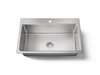33" top-/undermount single-bowl kitchen sink