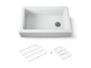 34" undermount single-bowl farmhouse kitchen sink with fluted design