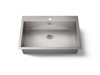 33" top-/undermount single-bowl kitchen sink
