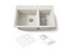 33" top-mount double-bowl workstation kitchen sink