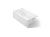 60" x 32" alcove whirlpool bath with Bask(R) heated surface, right drain