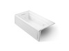 72" x 36" alcove whirlpool bath with alcove, left drain