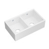 Shaker(TM) 31" Low Divide Double Bowl Apron Front Fireclay Kitchen Sink