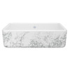 Lancaster(TM) 33" Single Bowl Farmhouse Apron Front Fireclay Kitchen Sink With Metallic Design