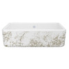 Lancaster(TM) 33" Single Bowl Farmhouse Apron Front Fireclay Kitchen Sink With Metallic Design