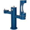 Outdoor Ezh2O Lower Bottle Filling Station Tri-Level Pedestal Non-Filtered Non-Refrigerated Blue in Blue