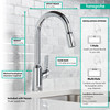 Focus N Higharc Kitchen Faucet, 2-Spray Pull-Down, 1.75 Gpm in Chrome