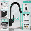 Focus N Higharc Kitchen Faucet, 2-Spray Pull-Down, 1.75 Gpm in Matte Black