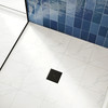 Raindrain Brilliance Point Drain Set 4"X 4" Trim Tileable Rear Cover And Rough in Matte Black