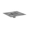Raindrain Brilliance Point Drain Set 4"X 4" Trim Tileable Rear Cover And Rough in Brushed Stainless Steel