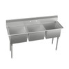 Dependabilt Stainless Steel 72" X 29-13/16" X 43-3/4" 18 Gauge One Compartment Sink W/ 24" Left And Right Drainboards And Stainless Steel Legs