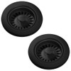 Polymer Drain Fitting With Removable Basket Strainer And Rubber Stopper - Two Pack