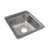 Stainless Steel Sink 17" X 19" X 6-1/8" Drop-In Single Bowl 22 Gauge 1-Hole 10 Pk in Satin