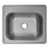 Stainless Steel Sink 25" X 22" X 8-1/16" Drop-In Single Bowl 20 Gauge 2-Hole in Satin