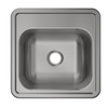 Stainless Steel Sink 15" X 15" X 5-3/16" Drop-In Single Bowl 23 Gauge 3-Hole 10 Pk in Satin
