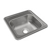 Stainless Steel Sink 15" X 15" X 5-3/16" Drop-In Single Bowl 23 Gauge 1-Hole in Satin