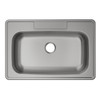 Stainless Steel Sink 33" X 22" X 5-1/2" Drop-In Single Bowl 20 Gauge 2 Faucet Holes Pack Of 10 in Satin