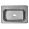 Stainless Steel Sink 33" X 22" X 8-1/16" Drop-In Single Bowl 20 Gauge 1-Hole in Satin
