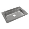 Stainless Steel Sink 33" X 22" X 5-1/2" Drop-In Single Bowl 20 Gauge 3 Faucet Holes Pack Of 10 in Satin