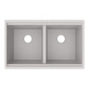 Quartz Classic 33" X 22" X 9-1/2" Equal Double Bowl Undermount Workstation Sink 4Pc Kit Greystone