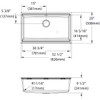 Quartz Classic 33" X 22" X 9-1/2" Single Bowl Undermount Workstation Sink 4Pc Kit Greystone in Greystone