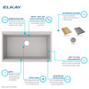 Quartz Classic 33" X 22" X 9-1/2" Single Bowl Undermount Workstation Sink 4Pc Kit Greystone in Greystone