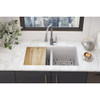 Quartz Classic 33" X 22" X 9-1/2" Equal Double Bowl Undermount Workstation Sink Kit Greystone in Greystone