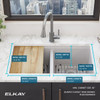 Quartz Classic 33" X 22" X 9-1/2" Equal Double Bowl Undermount Workstation Sink Kit Greystone in Greystone