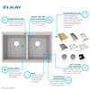 Quartz Classic 33" X 22" X 9-1/2" Equal Double Bowl Undermount Workstation Sink Kit Greystone in Greystone