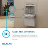 Ezh2O Bottle Filling Station With Single Ada Cooler Hands Free Activation Non-Filtered Refrigerated Light Gray