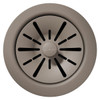 Quartz Perfect Drain 3-1/2" Polymer Disposer Flange With Removable Basket Strainer And Rubber Stopper Silvermist in Silvermist