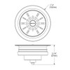 Quartz Perfect Drain 3-1/2" Polymer Disposer Flange With Removable Basket Strainer And Rubber Stopper Silvermist in Silvermist