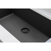 Quartz Perfect Drain 3-1/2" Polymer Disposer Flange With Removable Basket Strainer And Rubber Stopper Charcoal in Charcoal