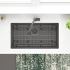 Quartz Classic 33" X 18-7/16" X 9-7/16", Single Bowl Undermount Sink Kit, Graphite in Graphite