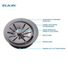 Quartz Perfect Drain 3-1/2" Polymer Disposer Flange With Removable Basket Strainer And Rubber Stopper Greystone in Greystone