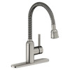 Pursuit Laundry/Utility Faucet With Flexible Spout Forward Only Lever Handle Lustrous Steel in Lustrous Steel