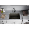 Quartz Perfect Drain 3-1/2" Removable Polymer Basket Strainer And Rubber Stopper Dusk Gray/Graphite in Dusk Gray